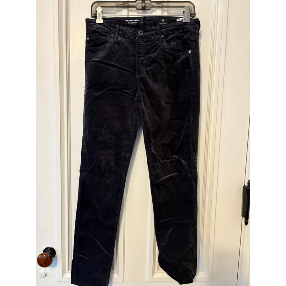 AG Adriano Goldschmied womens dark gray Skinny velvet Pants Size 28